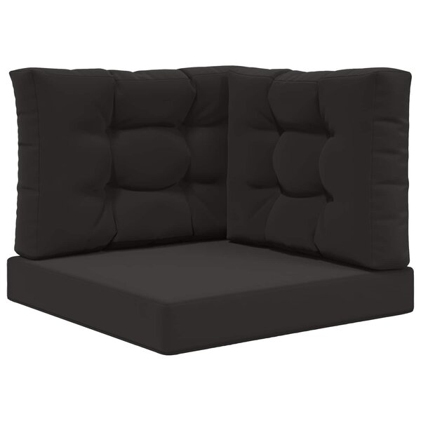 vidaXL Coussin de canapé d'extérieur 3 Pièces Noir Polyester