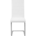 Lot de 4 chaises pieds acier siège de salon cuisine salle à manger design carré élégant blanc 08_0000573