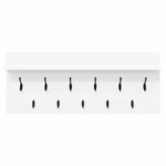 vidaXL Porte-manteau mural avec étagère Blanc Bois d'ingénierie