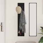 vidaXL Porte-manteau mural avec stockage Chêne noir 20 x 1.5 x 100 cm