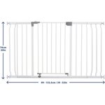 Barrière de sécurité 1 barrière + 2 extensions - 126-132 5 cm - Blanc