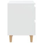 vidaXL Tables de chevet avec pieds en pin 2 Pièces Blanc 40x35x50 cm