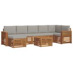 vidaXL Ensemble de canapés d'extérieur 8 Pièces Gris Naturel et Clair