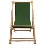 vidaXL Chaise de terrasse bambou et toile vert