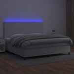 vidaXL Sommier à lattes de lit avec matelas et LED Blanc 200x200 cm
