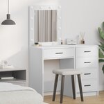 vidaXL Table de Maquillage avec Éclairage LED Blanc 50x41x135 cm