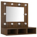 vidaXL Armoire à miroir avec LED Chêne marron 60x31 5x62 cm