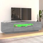 vidaXL Meuble TV avec lumières LED Sonoma gris 160x35x40 cm
