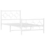 vidaXL Cadre de lit métal sans matelas et pied de lit blanc 100x190 cm