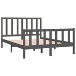 Vidaxl cadre de lit gris bois massif 140x190 cm