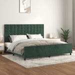 vidaXL Cadre de lit avec tête de lit Vert foncé 200x200 cm Velours