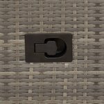 vidaXL Canapé de jardin inclinable 2 places avec Table en résine tressée grise