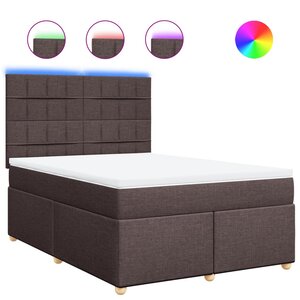 vidaXL Sommier à lattes de lit avec matelas Marron foncé 140x200 cm