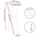 vidaXL Pieds de table à manger en forme de X 2 pièces Anthracite 50 x (72-73) cm Acier