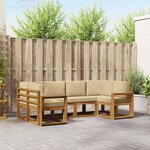vidaXL Ensemble de canapés d'extérieur 6 Pièces Naturel et Beige