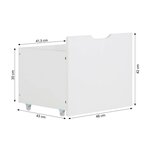 Tiroir de rangement blanc en bois pour lit mezzanine