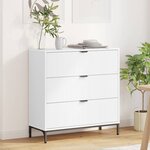 vidaXL Buffet avec tiroir Blanc 79 5 x 33 x 82 cm Bois d'ingénierie