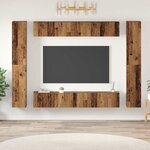 vidaXL Ensemble meuble TV 10 Pièces Bois ancien 30 5 x 30 x 90 cm