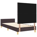 vidaXL Cadre de lit avec tête de lit Marron foncé 90 x 200 cm tissu
