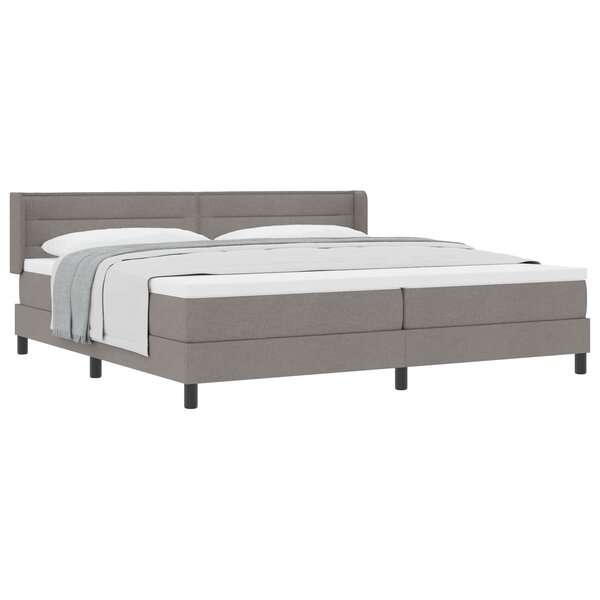 vidaXL Lit à ressorts avec matelas Taupe 200 x 200 cm Polyester
