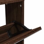 vidaXL Armoire à chaussures miroir 5niveaux Chêne marron 63x17x169 5cm