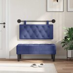 vidaXL Tête de lit suspendue Avec lumière LED Bleu police Velours