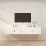 vidaXL Meubles TV muraux 2 Pièces blanc 100x34 5x40 cm