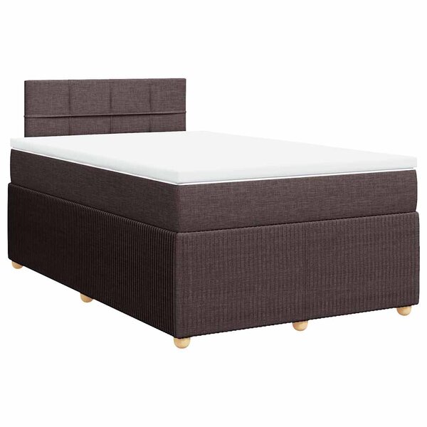 vidaXL Sommier à lattes de lit et matelas marron foncé 120x190cm tissu