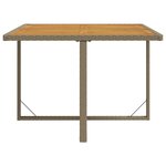 vidaXL Table de jardin Beige 109x107x74 cm Résine tressée bois massif