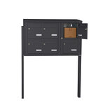 Bloc collectif Leabox 3x2  grade 3  simple face  extérieur  fixation sur pieds à sceller   gris anthracite ral 7016 finition brillante