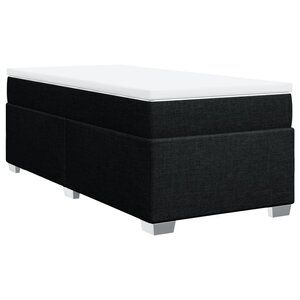 vidaXL Sommier à lattes de lit et matelas Noir 80x200 cm Tissu
