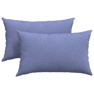 vidaXL Coussins de canapé 2 pc tissu Bleu denim 50 x 30 cm