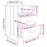 vidaXL Tables de chevet HAMAR 2 Pièces Gris clair 40x35x62 cm Bois massif