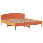 vidaXL Lit bibliothèque sans matelas cire marron 180x200 cm pin massif