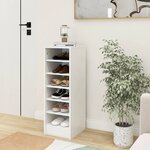 vidaXL Armoire à chaussures Blanc 31 5x35x90 cm Bois d'ingénierie