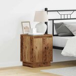 vidaXL Table de chevet avec lumières LED en bois ancien 39x34 5x50 cm