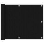 vidaXL Écran de balcon Noir 75x500 cm Tissu Oxford