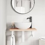 vidaXL Étagère de vasque murale acier et bois massif de hêtre