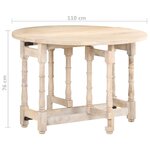 vidaXL Table à manger Rond 110x76 cm Bois de manguier massif