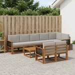 vidaXL Ensemble de canapés d'extérieur 9 Pièces Naturel et gris clair