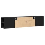 vidaXL Meuble TV mural avec LED noir 180x31x39 5 cm
