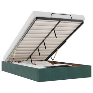 vidaXL Cadre de lit ottoman sans matelas vert foncé 120x200 cm velours