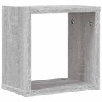 vidaXL Étagères Murales 2 Pièces Gris 26 x 15 x 26 cm Bois d'ingénierie