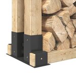 Aide à l'empilement de bois de chauffage 12 Pièces Anthracite Acier
