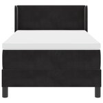 Lit Box Spring vidaXL avec Matelas Noir 90x190 cm Velours