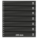 Feuilles de classement Omnia Lindner à 7 bandes pour timbres-poste. Fond - Noir
