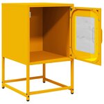 vidaXL Table de chevet jaune moutarde 36x39x60 5 cm