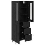vidaXL Haut Armoire 2 Pièces Chêne noir Bois Aggloméré et Verre