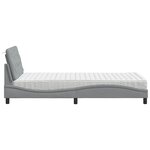 vidaXL Lit avec matelas gris clair 100x200 cm tissu