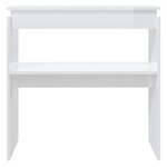 vidaXL Table console blanc brillant 80x30x80 cm bois d'ingénierie